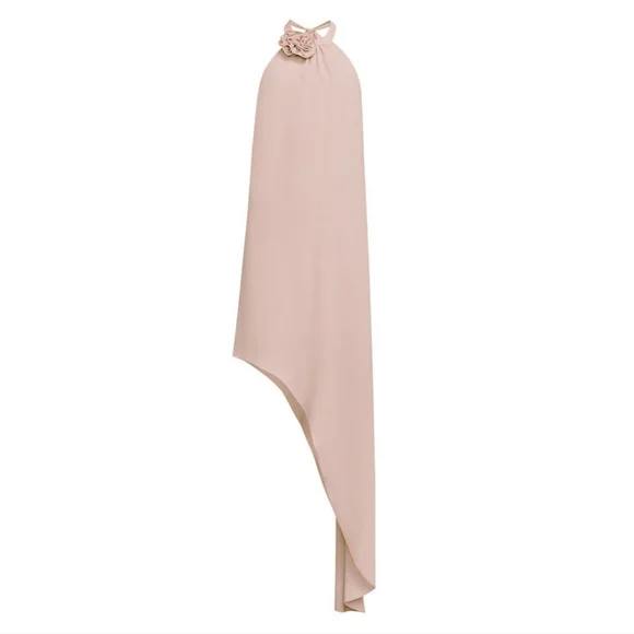 BCBGMaxazria Tea Rose Deborah Asymmetrical Halter Dress size 6 - Picture 3 of 5